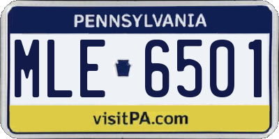 PA license plate MLE6501