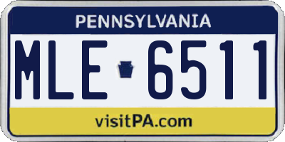 PA license plate MLE6511