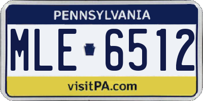 PA license plate MLE6512