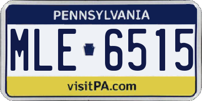 PA license plate MLE6515