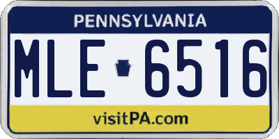 PA license plate MLE6516