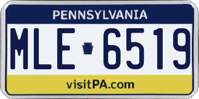 PA license plate MLE6519