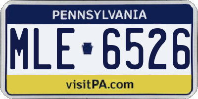 PA license plate MLE6526