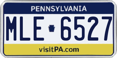 PA license plate MLE6527