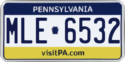 PA license plate MLE6532