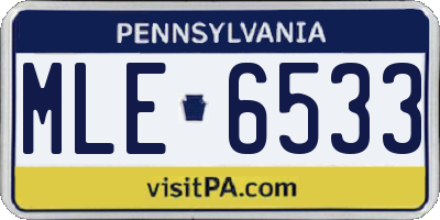 PA license plate MLE6533