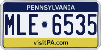 PA license plate MLE6535