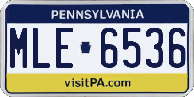 PA license plate MLE6536