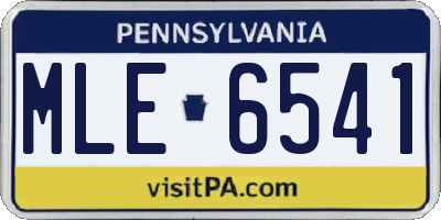 PA license plate MLE6541