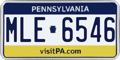 PA license plate MLE6546