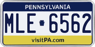 PA license plate MLE6562