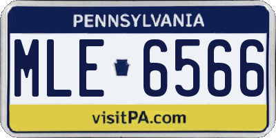 PA license plate MLE6566