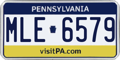 PA license plate MLE6579