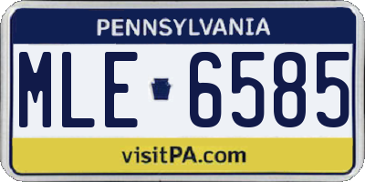 PA license plate MLE6585