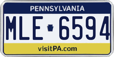 PA license plate MLE6594