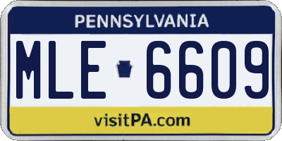 PA license plate MLE6609