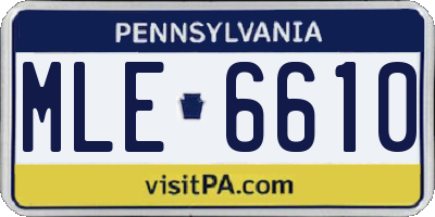 PA license plate MLE6610