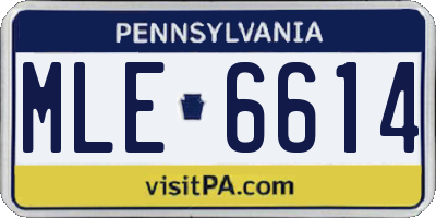PA license plate MLE6614