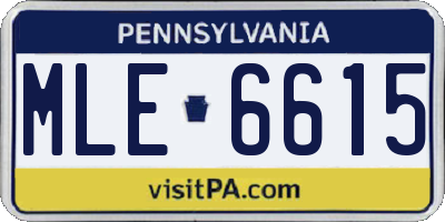 PA license plate MLE6615