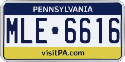 PA license plate MLE6616