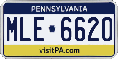 PA license plate MLE6620