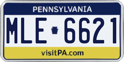 PA license plate MLE6621