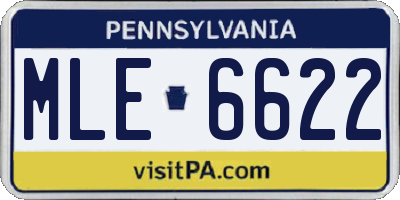 PA license plate MLE6622