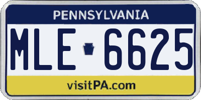 PA license plate MLE6625