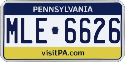 PA license plate MLE6626