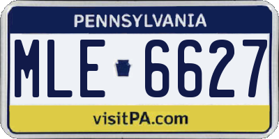 PA license plate MLE6627