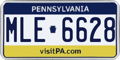 PA license plate MLE6628