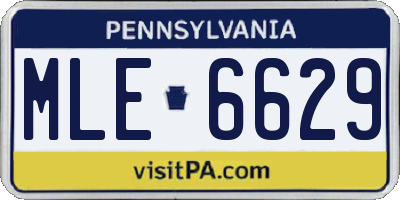 PA license plate MLE6629