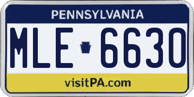 PA license plate MLE6630