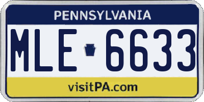 PA license plate MLE6633
