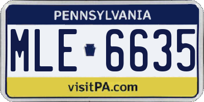 PA license plate MLE6635