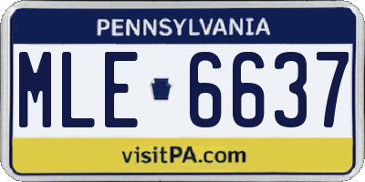 PA license plate MLE6637