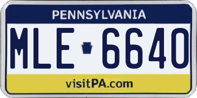 PA license plate MLE6640