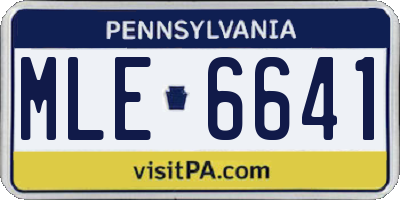 PA license plate MLE6641