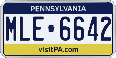 PA license plate MLE6642