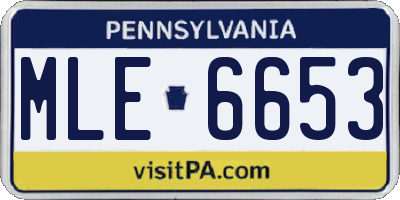 PA license plate MLE6653