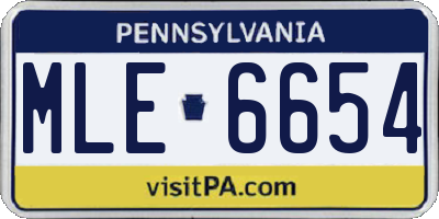 PA license plate MLE6654
