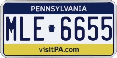 PA license plate MLE6655