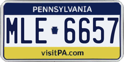 PA license plate MLE6657