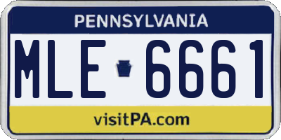PA license plate MLE6661