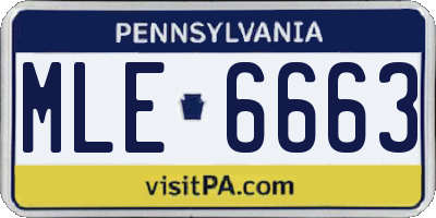 PA license plate MLE6663