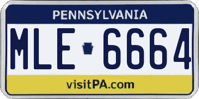 PA license plate MLE6664