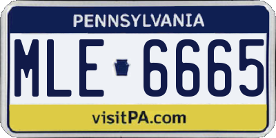 PA license plate MLE6665