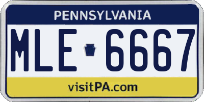 PA license plate MLE6667