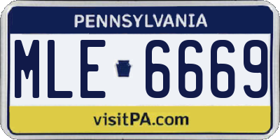 PA license plate MLE6669