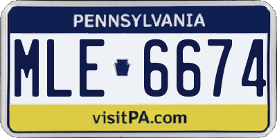 PA license plate MLE6674